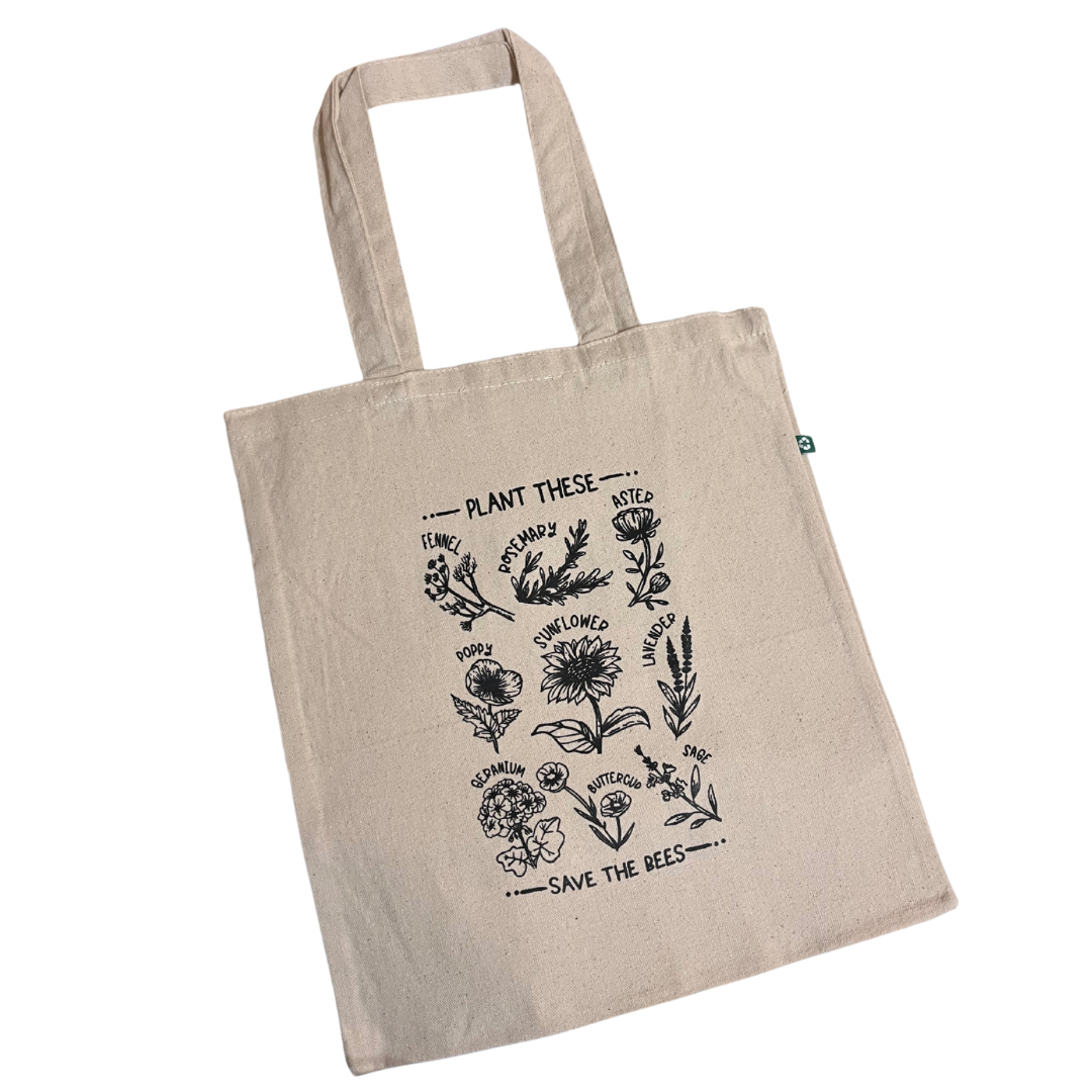 "Save the Bees" 100% Recycled Cotton Tote